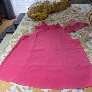 Tuckernuck Mason Blouse Ruffle Neck Sleeveless Ladies Size XXL Pink